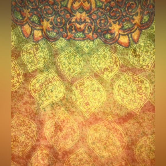 Orange/Yellow Indian Pattern Small Stretchy Racerback Tank - Picture 4 of 12